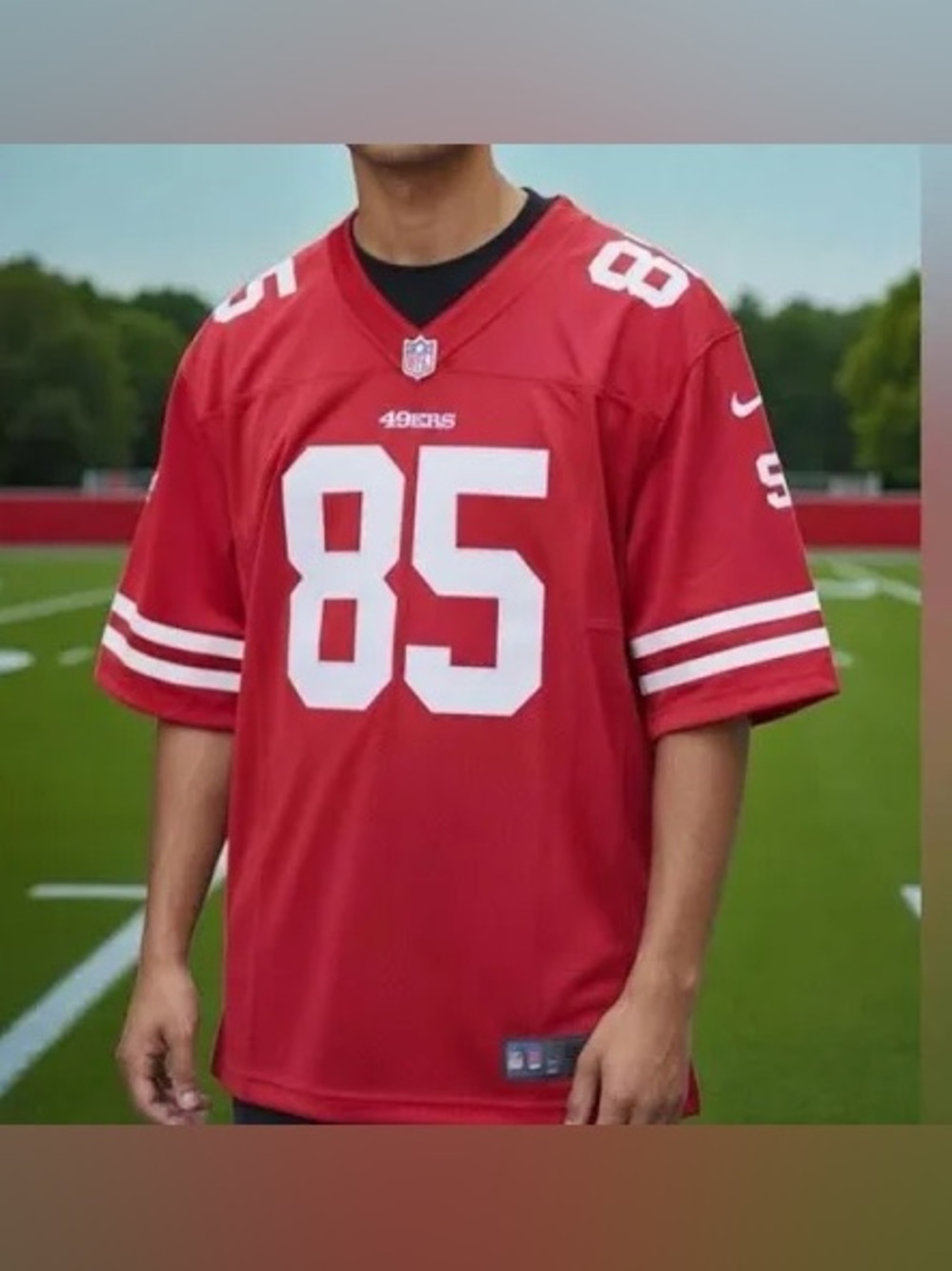 NFL Red #85 Football Jersey with White Accents